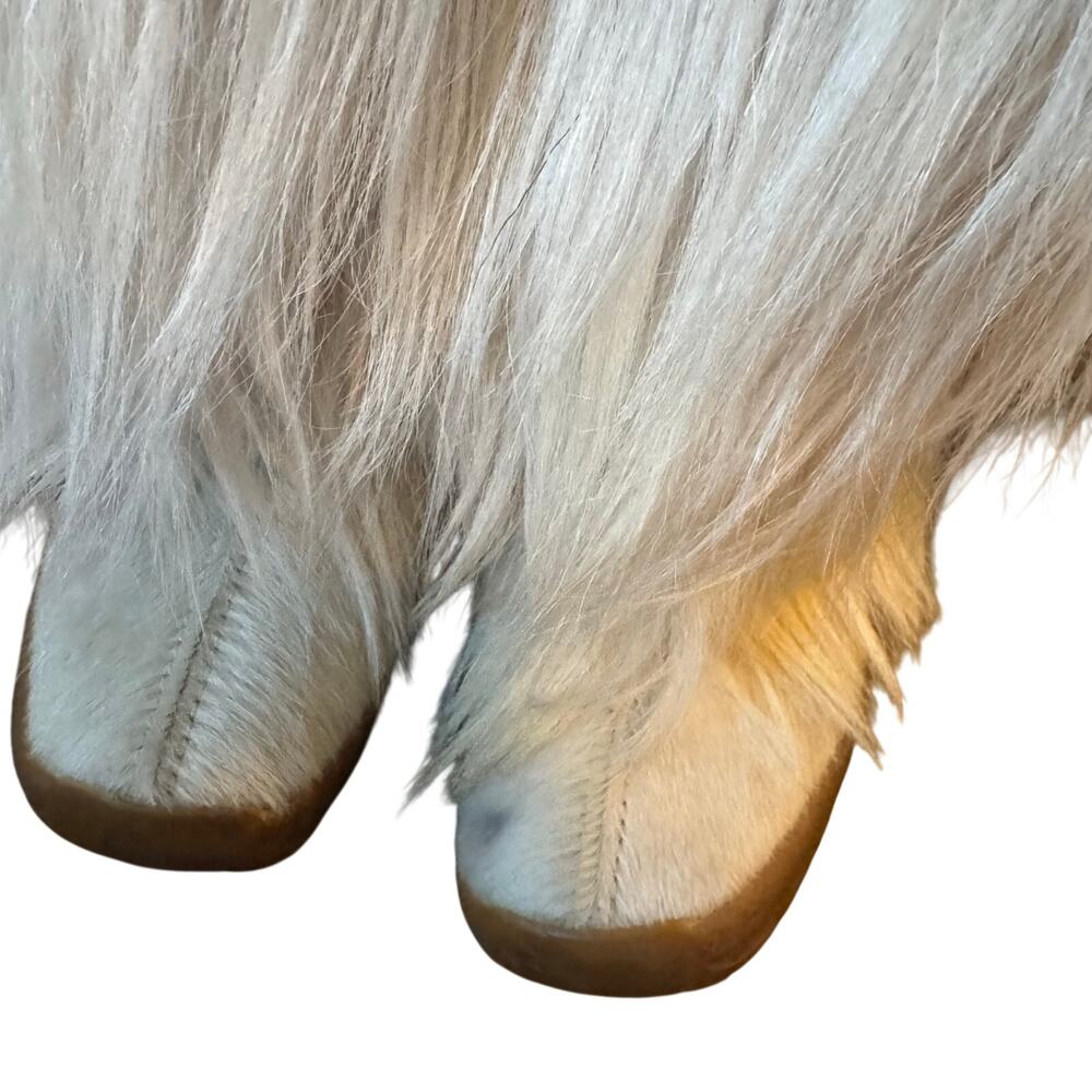 Rare Nis White goat long fur tall Winter Apres ski boots - Picture 8 of 9